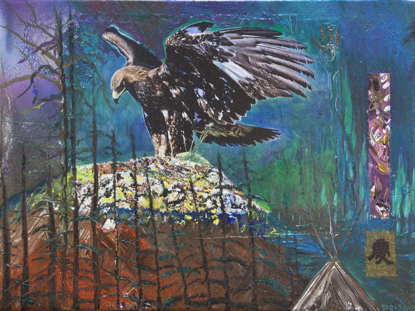 Jane Ash Poitras artwork 'MOUNTAIN EAGLE' at Canada House Gallery