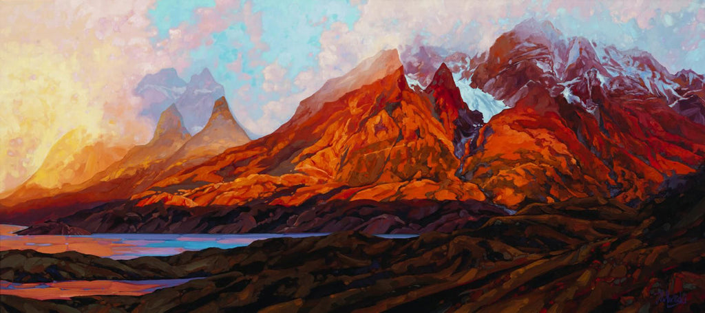 Dominik J Modlinski artwork 'SUNRISE OVER THE TORRES DEL PAINE' at Canada House Gallery