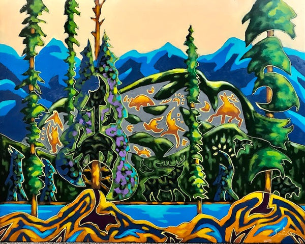 K Neil Swanson artwork 'BUFFALO MOUNTAIN DOESN'T SLEEP TO DREAM' at Canada House Gallery