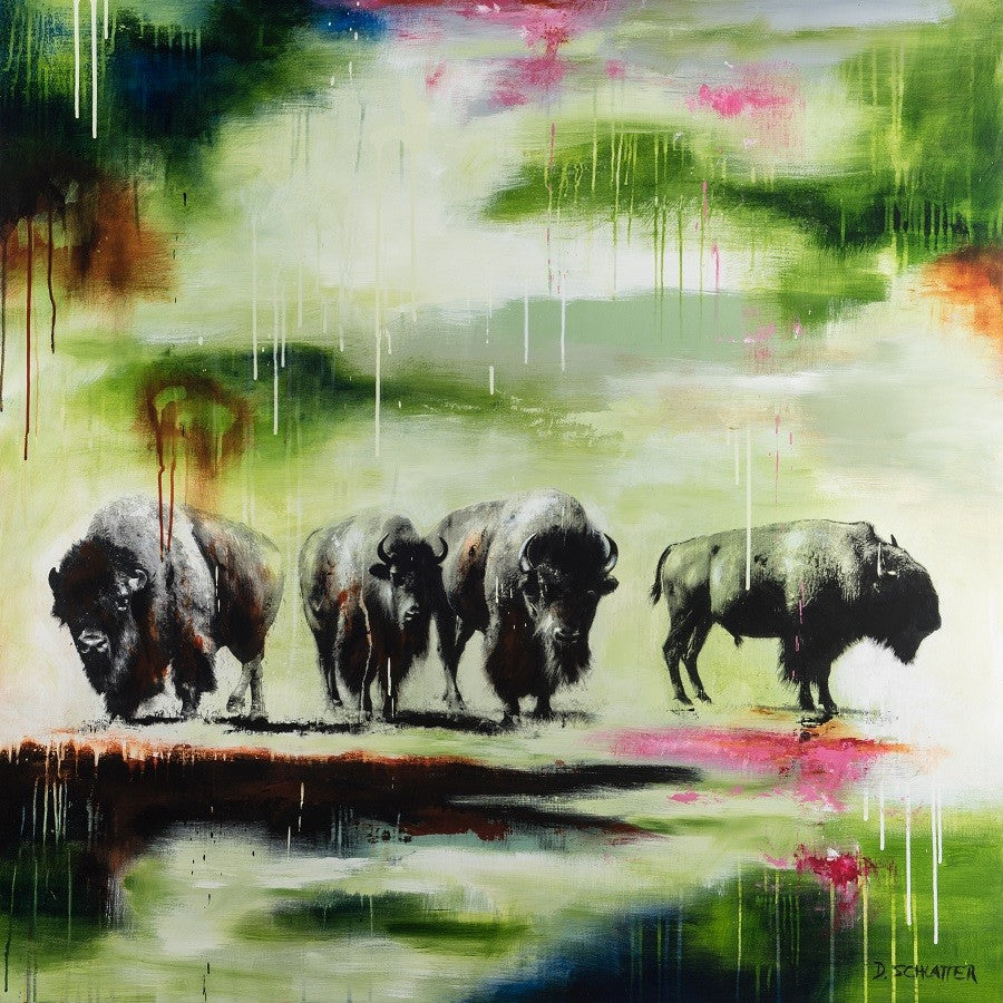 Dieter Schlatter artwork 'WHERE THE BUFFALO ROAM' at Canada House Gallery