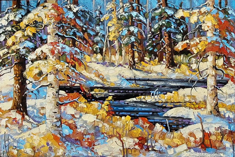 Rod Charlesworth artwork 'EARLY SNOW - FOREST POND SUITE' at Canada House Gallery