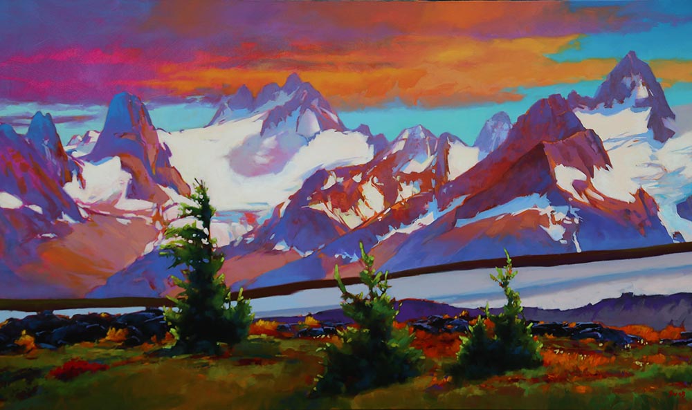 Mike Svob artwork 'AMONG THE BUGABOO SPIRES' at Canada House Gallery