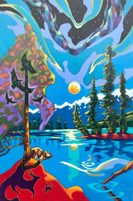 K Neil Swanson artwork 'AURORA MOON' at Canada House Gallery