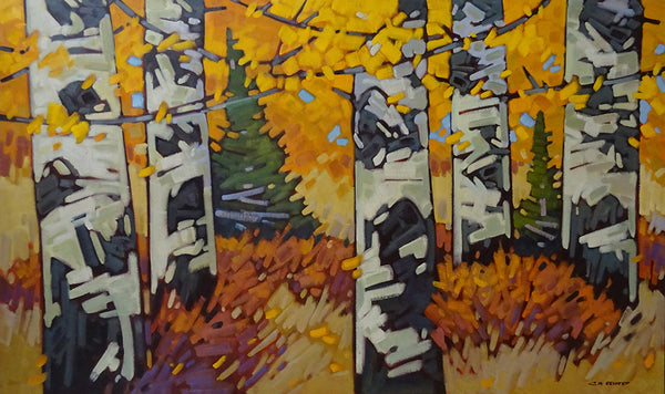 Cameron Bird artwork 'QUAKING ASPEN' at Canada House Gallery