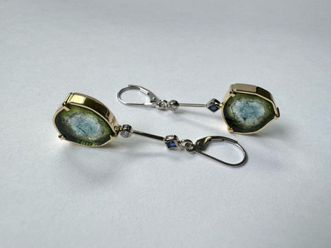 TOURMALINE AND SAPPHIRE EARRINGS