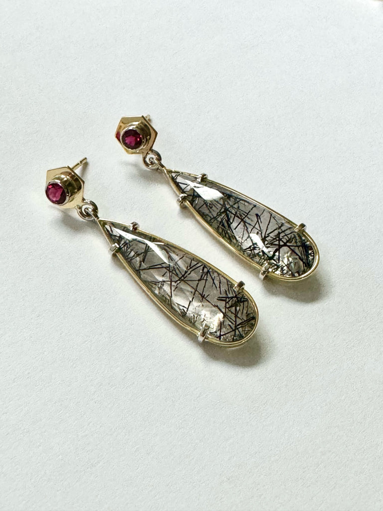 Susan Kun artwork 'QUARTZ AND TOURMALINE EARRINGS' at Canada House Gallery