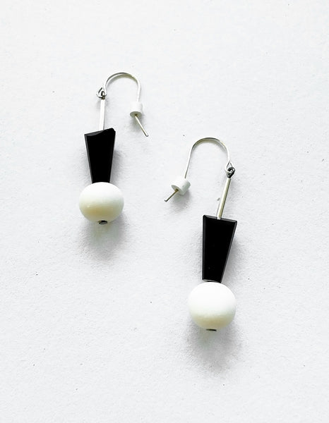 . NESHKA artwork 'FACETED BLACK ONYX AND HORN EARRINGS' at Canada House Gallery