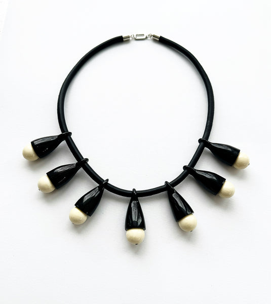 . NESHKA artwork 'HORN, LEATHER AND SILVER NECKLACE' at Canada House Gallery