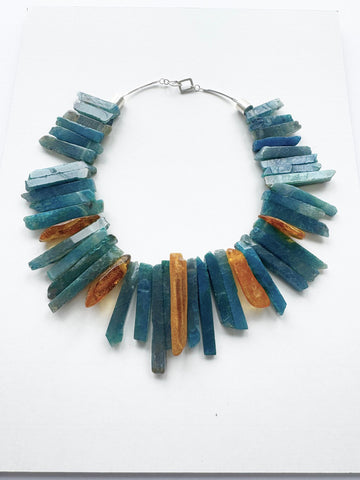 APATITE AND AMBER NECKLACE