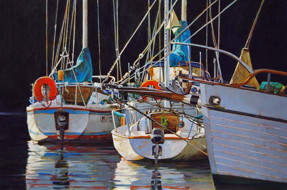 Susie Cipolla artwork 'BOATS AT DUSK' at Canada House Gallery