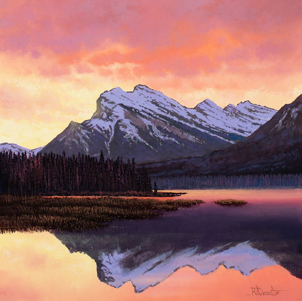 Roger D Arndt artwork 'TWILIGHT AT RUNDLE AND VERMILION' at Canada House Gallery