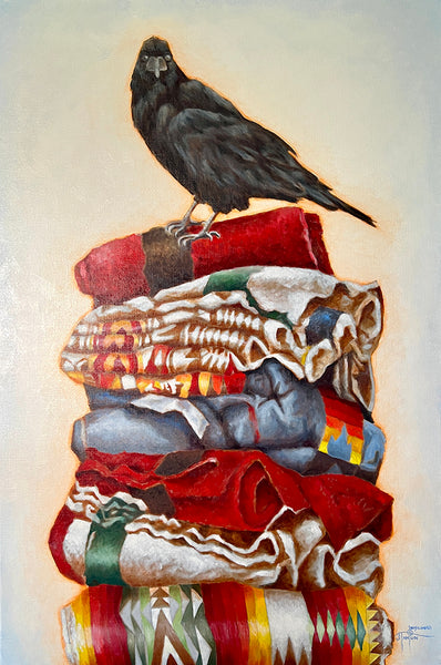 Janice Iniskim-Aki Tanton artwork 'TRICKSTER' at Canada House Gallery