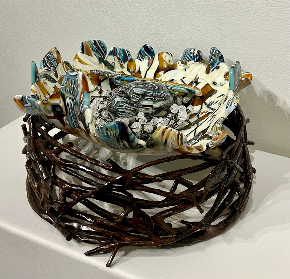 Leslie Rowe-Israelson artwork 'NEST ON METAL' at Canada House Gallery