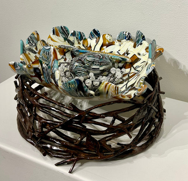 Leslie Rowe-Israelson artwork 'NEST ON METAL' at Canada House Gallery