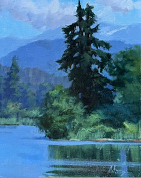 Gaye Adams artwork 'BLUE AND GREEN' at Canada House Gallery
