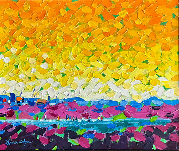Bill Brownridge artwork 'SKATING UNDER THE PRAIRIE SKY' at Canada House Gallery