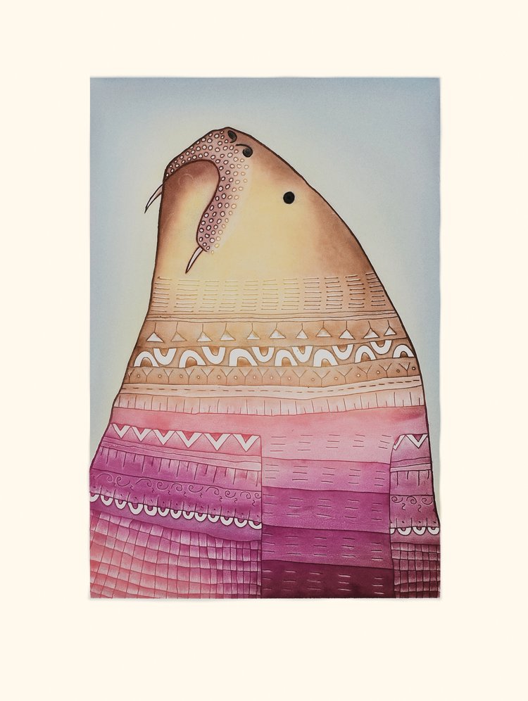 Ningiukulu Teevee artwork 'KAKKINILIK (ONE WITH TATTOOS)' at Canada House Gallery