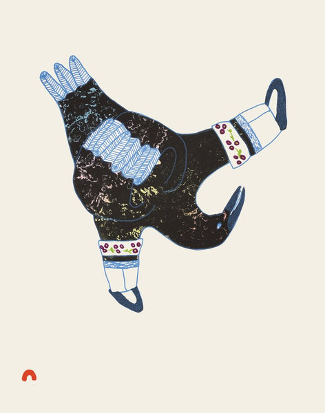 Ningiukulu Teevee artwork 'KAMIKKALLALII (ONE WITH SHORT BOOTS)' at Canada House Gallery