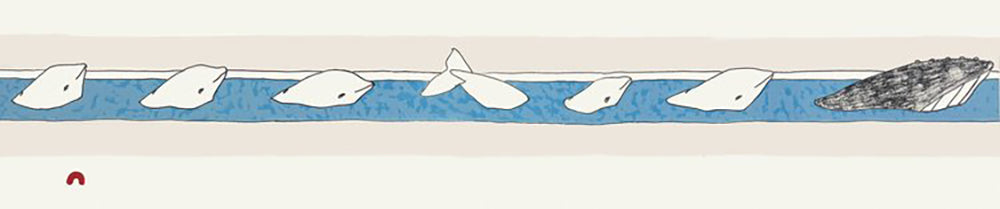 Qavavau Manumie artwork 'FOLLOWING BOWHEAD' at Canada House Gallery