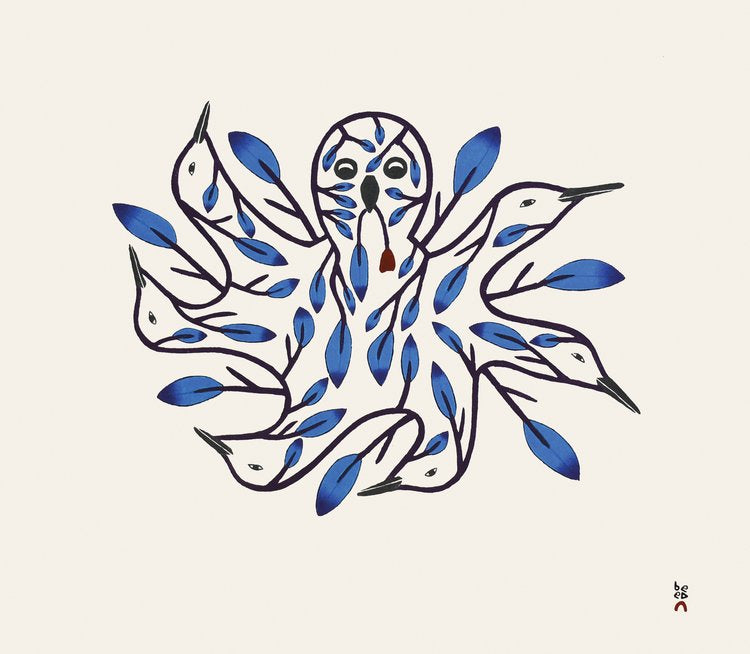 Qavavau Manumie artwork 'CAMOUFLAGED BIRDS' at Canada House Gallery