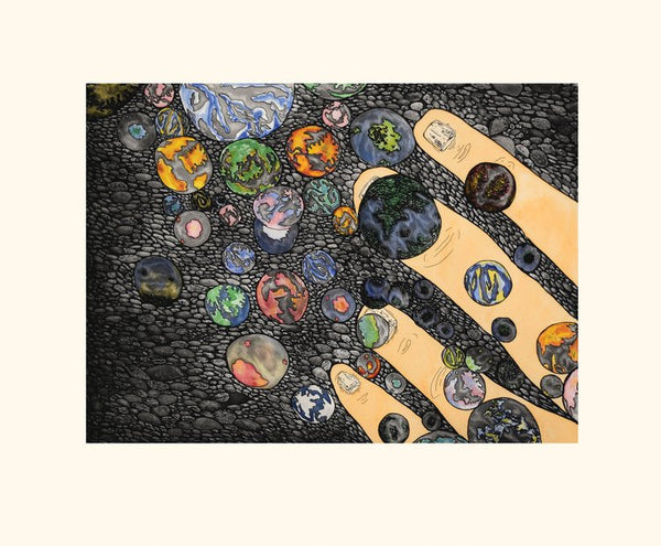 Shuvinai Ashoona artwork 'SPILLING WORLDS' at Canada House Gallery