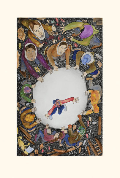 Shuvinai Ashoona artwork 'KALIVIQTAQ (JUMPING HIGH)' at Canada House Gallery