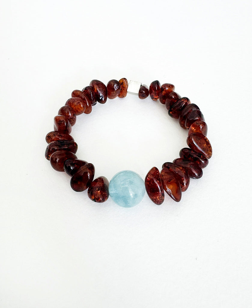 . NESHKA artwork 'AMBER, AQUAMARINE & SILVER BRACELET' at Canada House Gallery