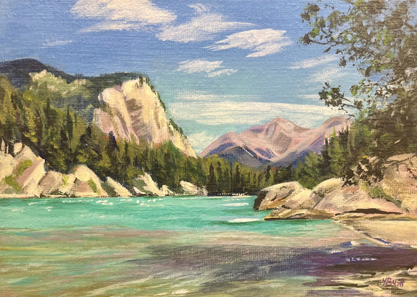 Yvonne Bush artwork 'DEPARTURE ZONE - BANFF ON THE BOW' at Canada House Gallery