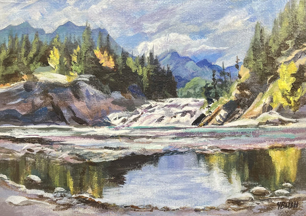 Yvonne Bush artwork 'AUTUMN CELEBRATION - BOW FALLS, BANFF' at Canada House Gallery