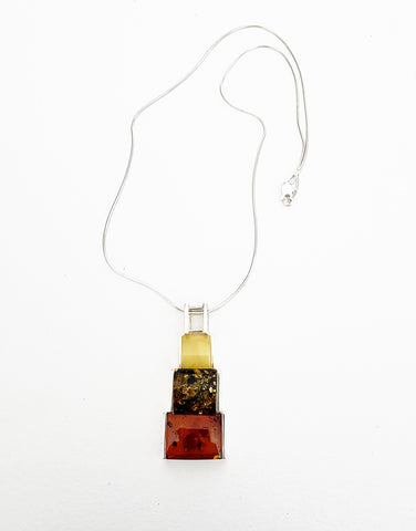 TRI-COLOUR AMBER PENDANT