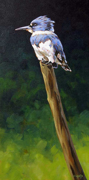 Susie Cipolla artwork 'KING FISHER ON A PERCH' at Canada House Gallery