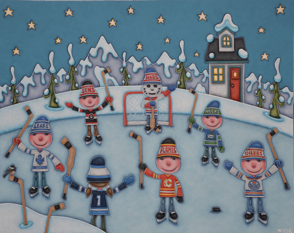 Peter Wyse artwork 'HOCKEY NIGHT IN CANADA' at Canada House Gallery