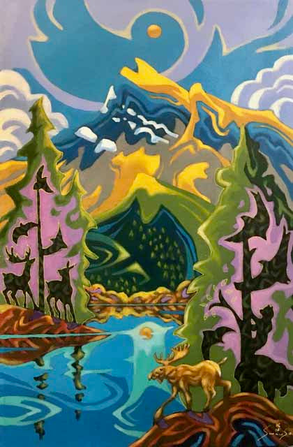 K Neil Swanson artwork 'SPIRIT OF RUNDLE' at Canada House Gallery