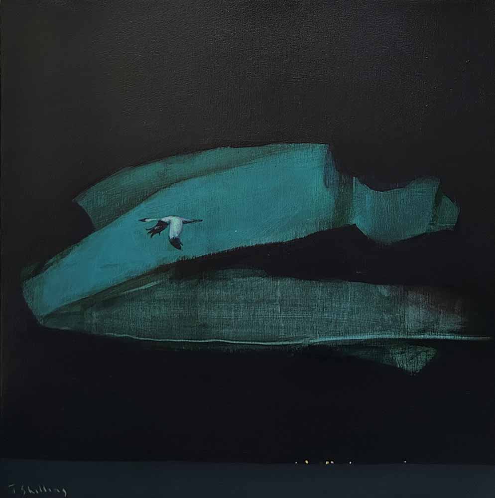 Travis Shilling artwork 'NORTHERN LIGHTS AND THE CRANE' at Canada House Gallery