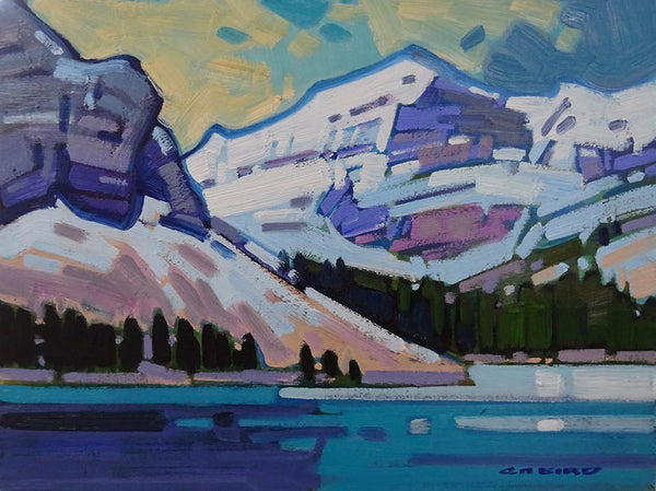 Cameron Bird artwork 'FRESH SNOW IN THE ALPINE - BOW LAKE' at Canada House Gallery
