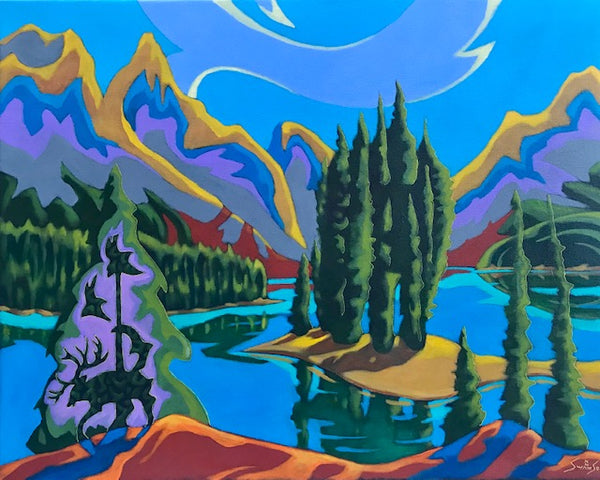 K Neil Swanson artwork 'JASPER LAKE SPIRIT' at Canada House Gallery