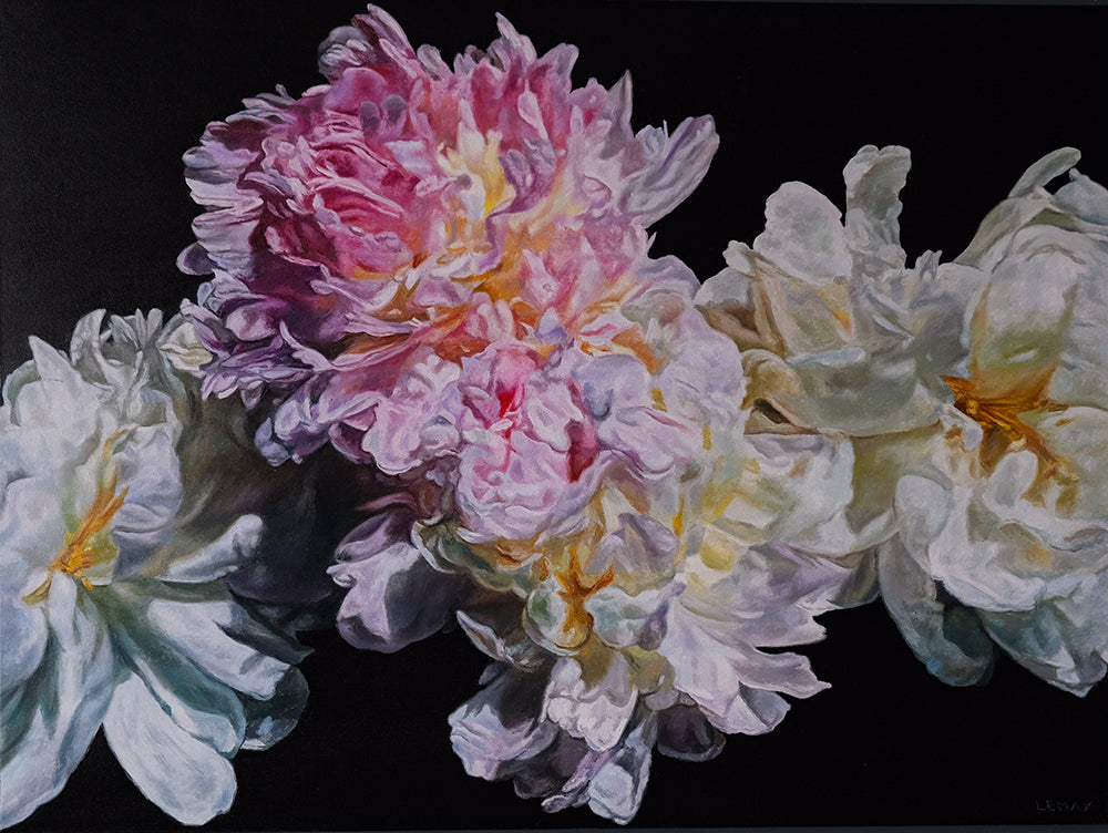 Robert Lemay artwork 'WHITE AND PINK PEONIES' at Canada House Gallery