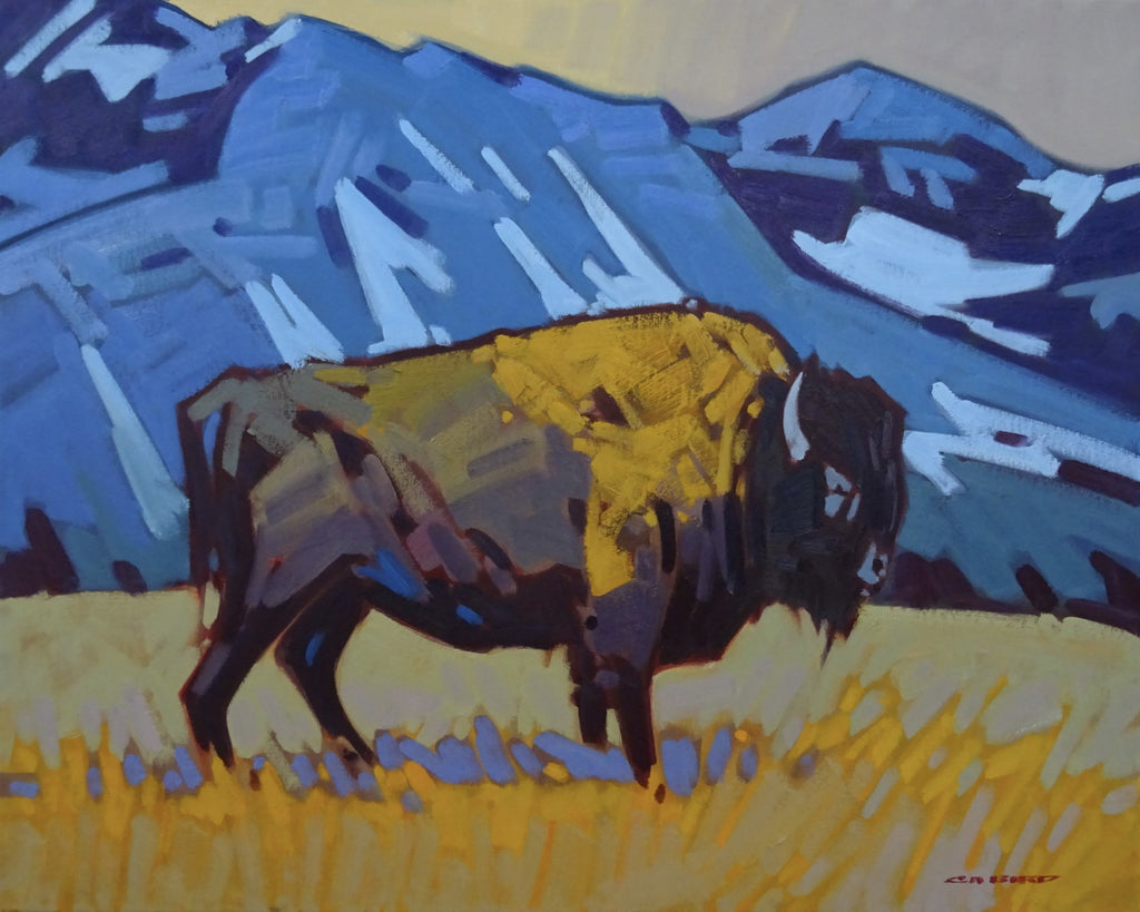 Cameron Bird artwork 'FOOTHILLS BISON' at Canada House Gallery