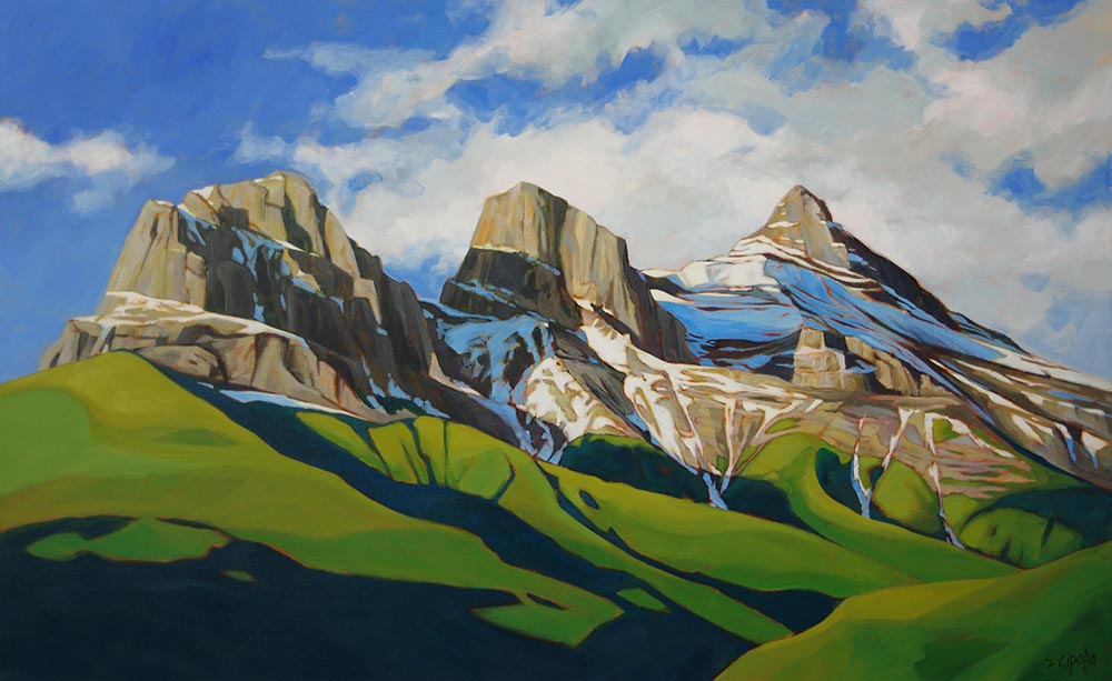 Susie Cipolla artwork 'MORNING LIGHT ON THE THREE SISTERS' at Canada House Gallery