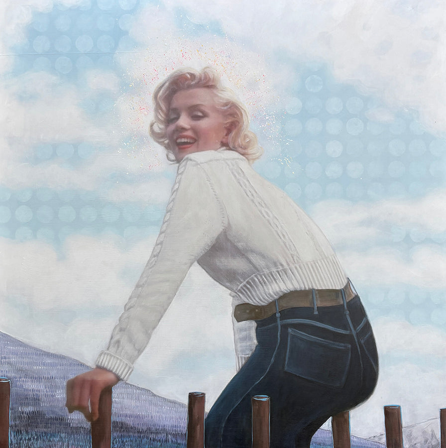 Sarah Martin artwork 'HEAD IN THE CLOUDS - MARILYN IN BANFF' at Canada House Gallery