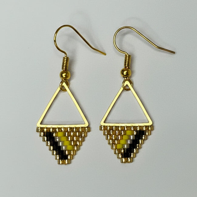 Candice Allard artwork 'GOLD FINCH EARRINGS' at Canada House Gallery