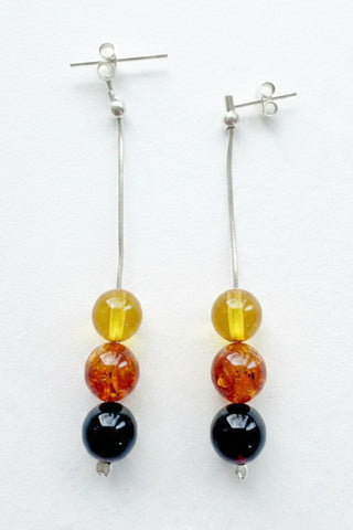 AMBER AND SILVER EARRINGS