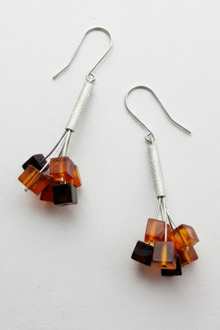 AMBER AND SILVER EARRINGS