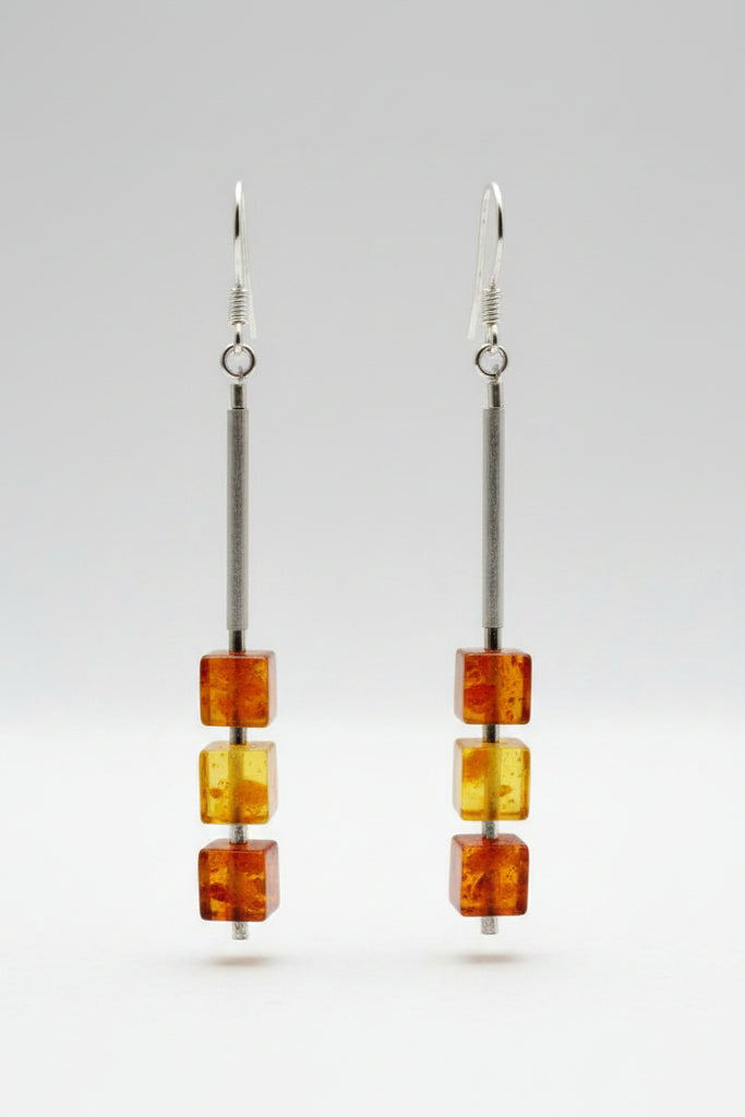 . NESHKA artwork 'AMBER AND SILVER EARRINGS' at Canada House Gallery