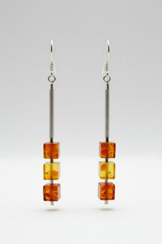 AMBER AND SILVER EARRINGS