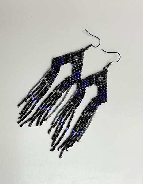 Candice Allard artwork 'MANITOBA BIRD SERIES: RAVEN EARRINGS' at Canada House Gallery