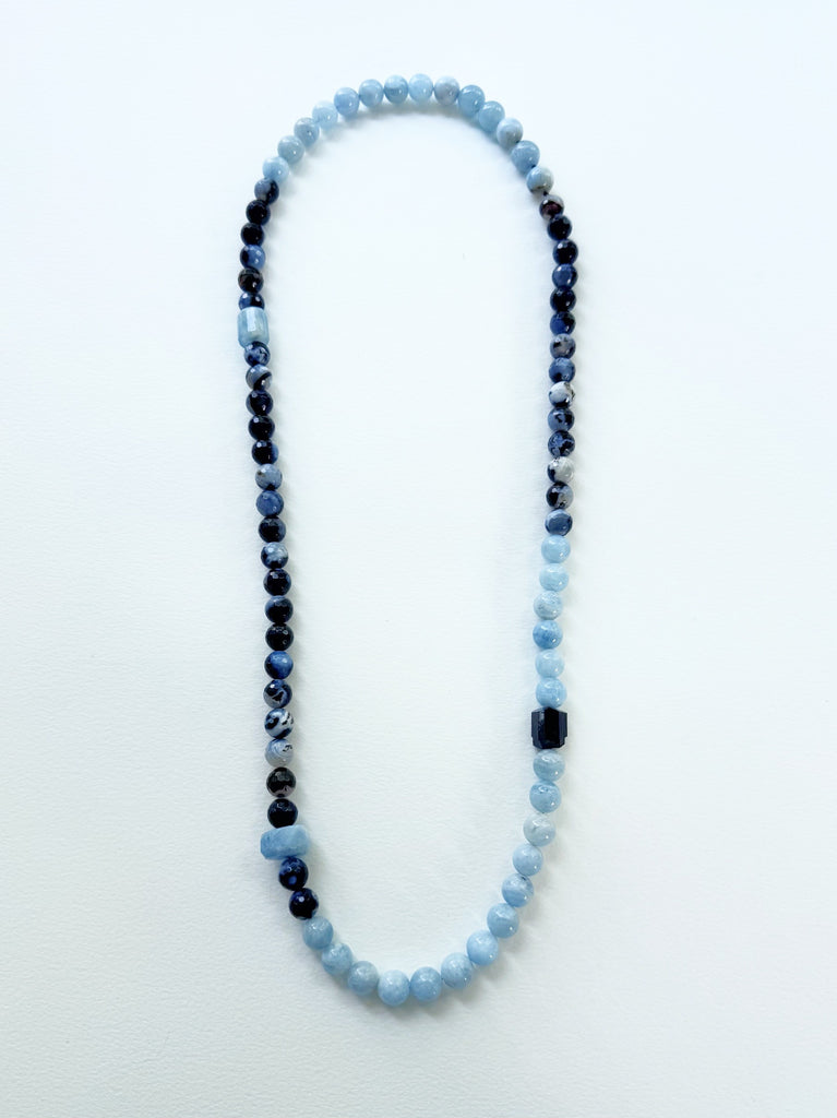 . NESHKA artwork 'AQUAMARINE AND AGATE LONG NECKLACE' at Canada House Gallery