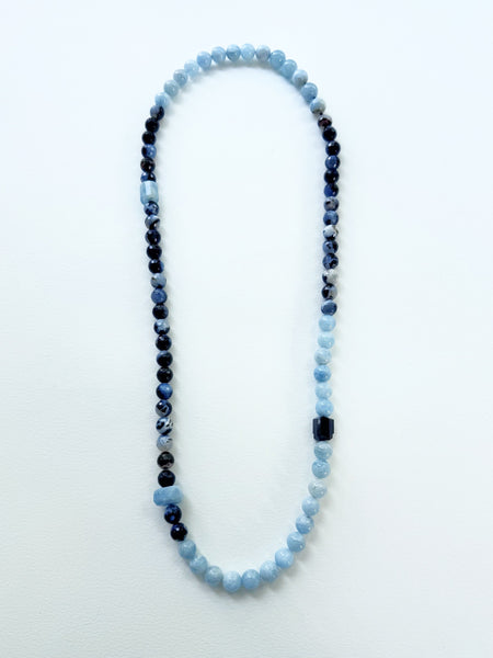 . NESHKA artwork 'AQUAMARINE AND AGATE LONG NECKLACE' at Canada House Gallery