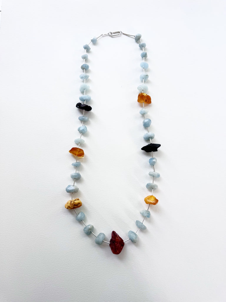 . NESHKA artwork 'AQUAMARINE AND AMBER NECKLACE' at Canada House Gallery