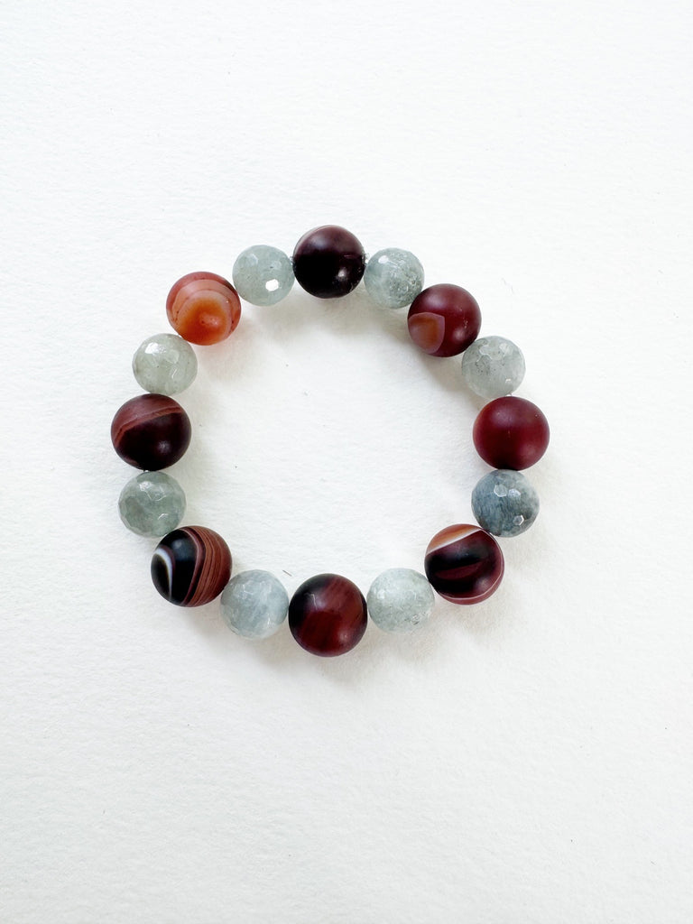 . NESHKA artwork 'AQUAMARINE AND LACE AGATE BRACELET' at Canada House Gallery